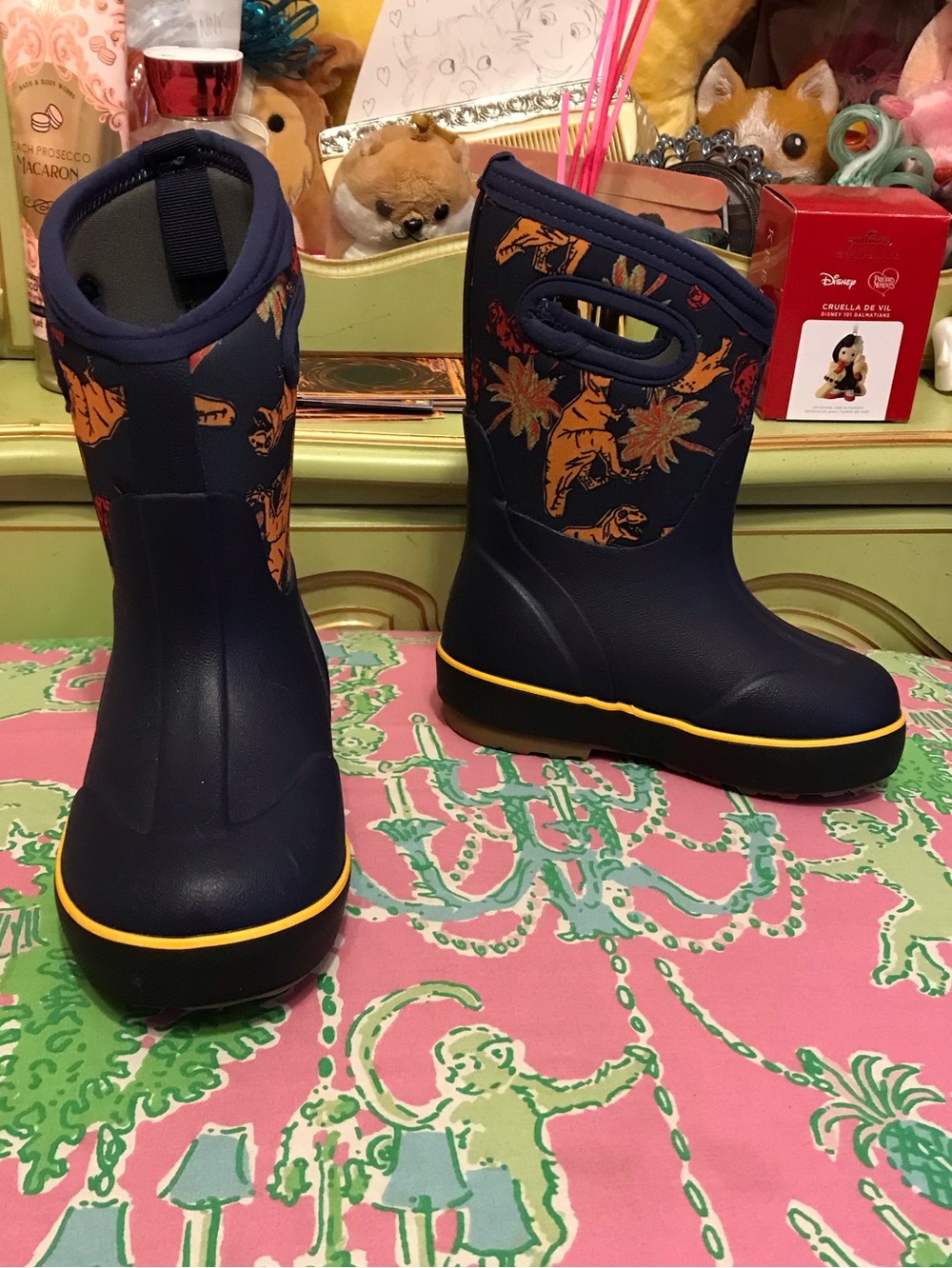 Bogs Kids Dino Winter Rain Boots size 8